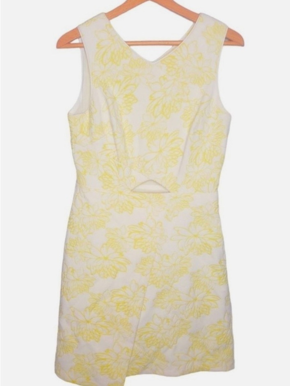Shoshanna White Mini Dress with Yellow Floral Print Size 2. REDUCED PRICE - Picture 2 of 5